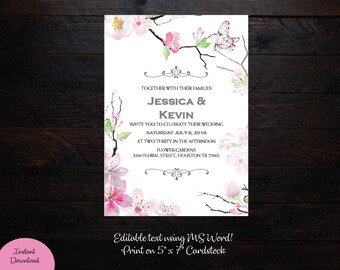 blossom invitation etsy