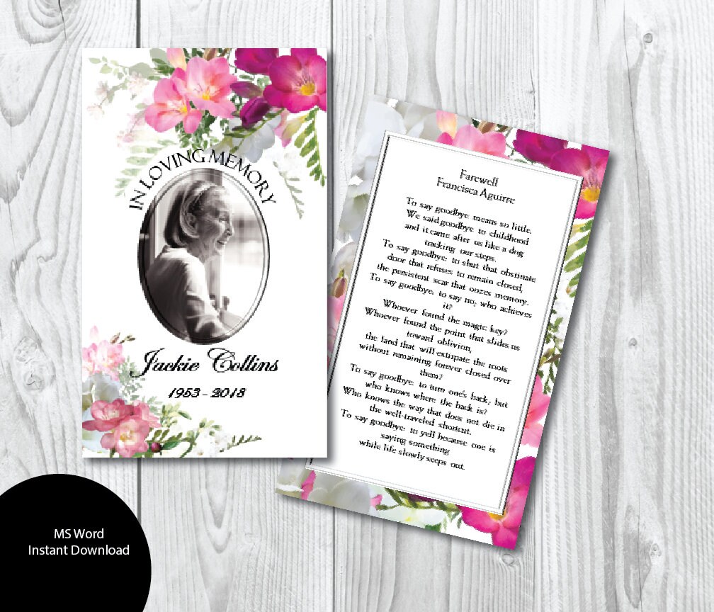 Printable Funeral Prayer Card 3 X 5 And 2 5 X 3 5 Wallet Size Etsy Printable Funeral Prayer Card 3 X 5 And 2 5 X 3 5 Wallet Size Etsy