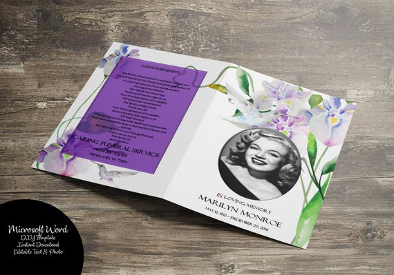 printable memorial program printable