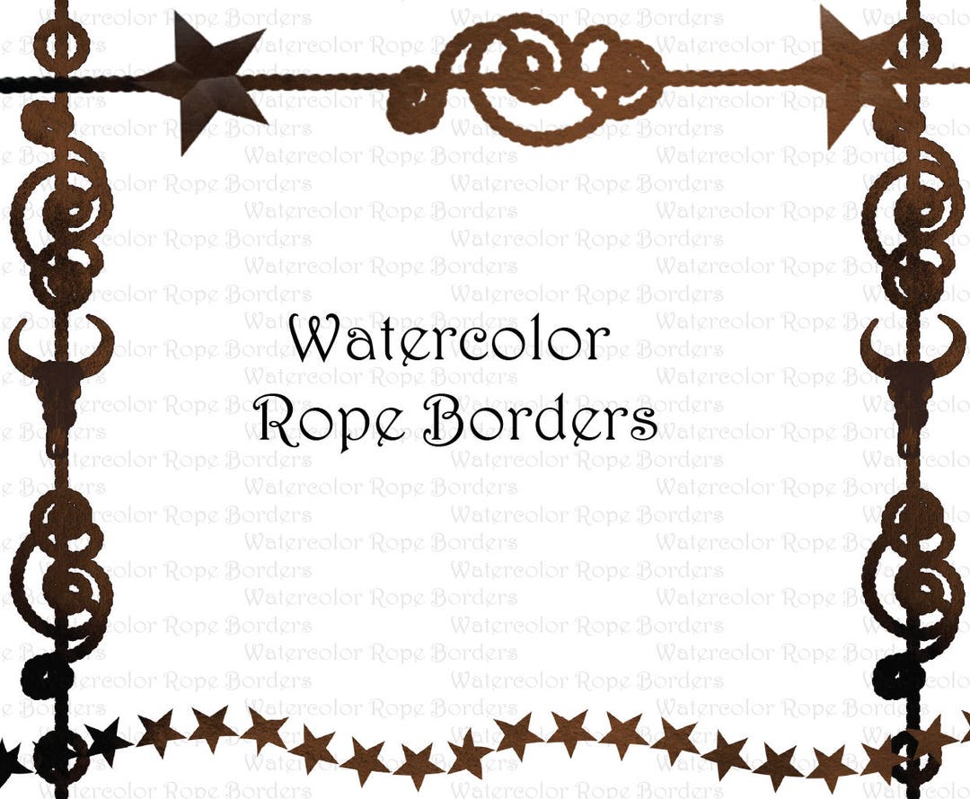 Watercolor Western Cowboy Rope Border Clipart Graphics High Resolution  Graphic Digital Clip Art Scrapbooking - Etsy, image size:1080x890