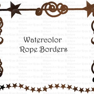 Watercolor Western Cowboy Rope Border clipart Graphics High Resolution Graphic Digital Clip Art Scrapbooking