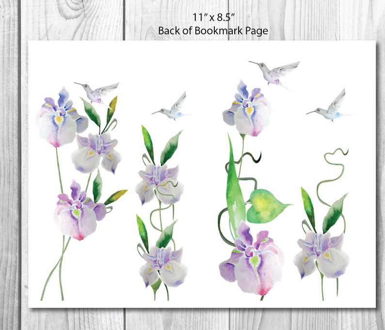 Microsoft Word Funeral Bookmark Template Memorial Keepsake Memorial Bookmark Hummingbird Iris 