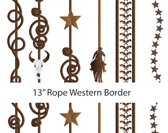 Western Cowboy Vertikale Border Overlay Clipart Grafiken Hochauflösende Grafik Digital Clip Art Scrapbooking