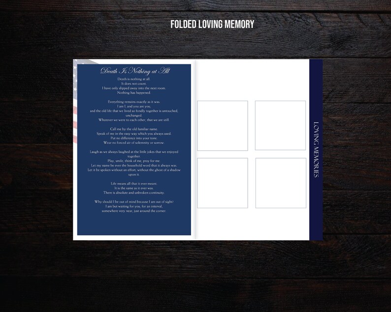 Funeral Program Template 8 Pages Graduated Fold Funeral Etsy Canada