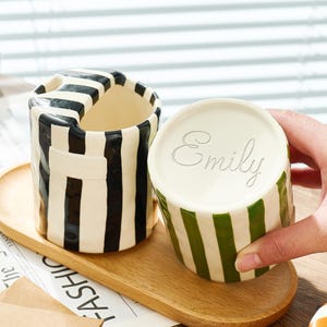 Personalized Engraved Ceramic Travel Mug: Elegant Ceramic Coffee Tumbler Gift