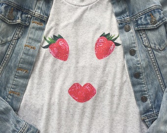 Strawberry painting | Etsy