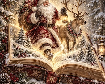 30 Santa Claus Clipart Bundle , Vintage Christmas Holiday PNG Set  ( Digital Download )
