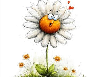 32 verspielte und lustige Blumen-Cliparts: Frühlingsblumen-Grafiken (PNG-Download)
