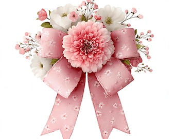 20 Pink Coquette Ribbon Bow Watercolor Clipart: Floral  ( PNG - Digital Download)