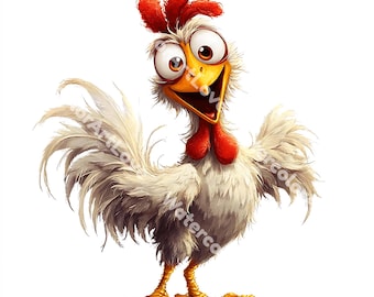 14 Quirky Cute Chicken Clipart PNG, Funny Chicken Clipart  (PNGs Digital Download)