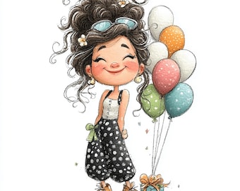 Clipart acquerello di 18 compleanni in formato PNG per lavoretti (download digitale)