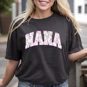 Toile Nana Shirt, Comfort Colors Grandma Tshirt, New Nana Gift, Floral Mother Day Gift, Pregnancy Announcement, New Nana Grandmother Tee