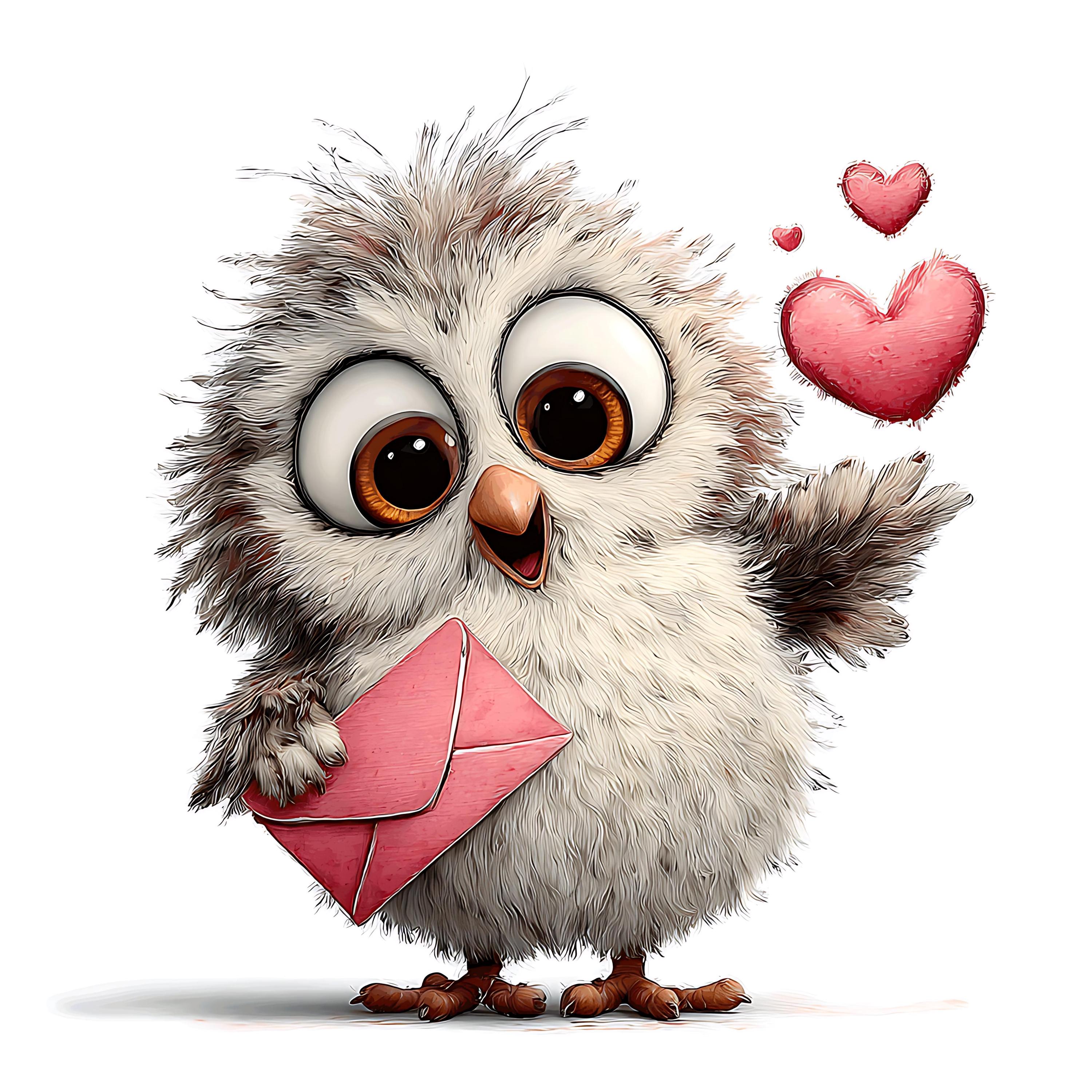 26 Valentine's Day Owls Clipart , Cute Love Owls PNG Bundle (PNG - Digital Download)