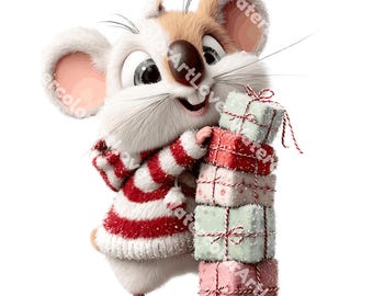 Funny Christmas Animals PNG Bundle: Winter Woodland Clip Art (13 Digital Download PNGs)