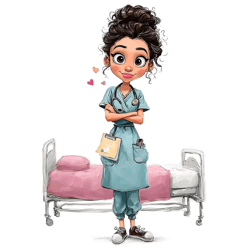 24 Whimsical Nurse Clipart Bundle: Medical Girls, Junk Journal (digital ...