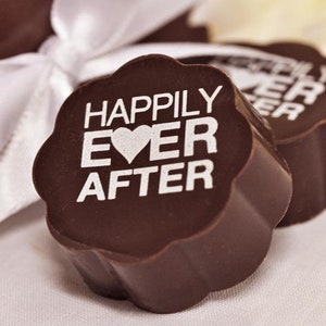 Happily Ever After WEDDING CHOCOLATES | Wedding Gift Favor Bridal Shower Congratulations Chocolate Covered Caramels