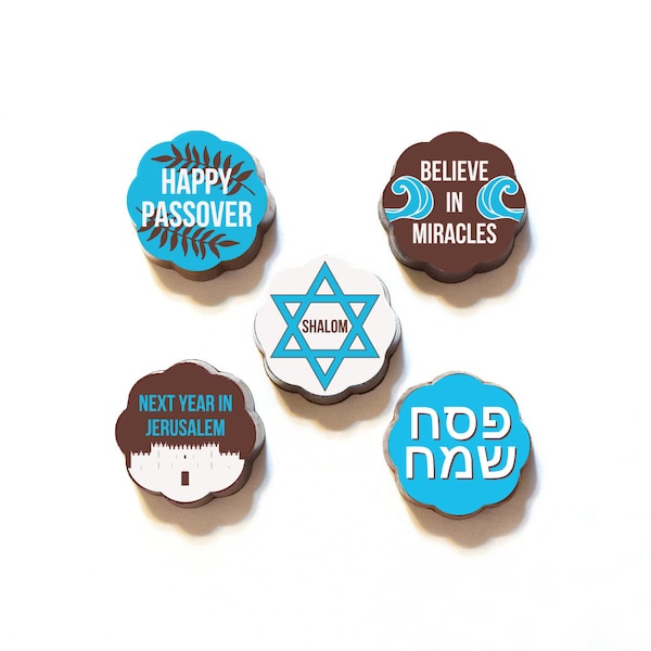 Happy PASSOVER CHOCOLATES | Happy Passover Holiday Star of David Hebrew Chocolate Covered Caramels