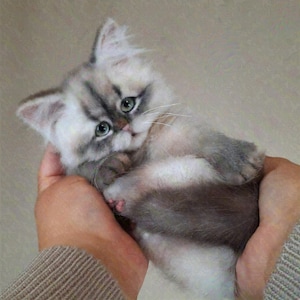 Kitten Toy. Handmade collectible realistic toy