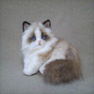 Kitten toy. Handmade collectible realistic toy