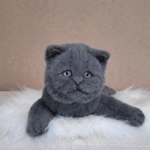 Kitten toy. Handmade collectible realistic toy