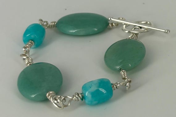 Turquoise Amazonite and shell beard bracelet