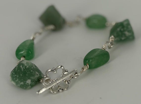 Green Adventurine nuggets and beads bracelet