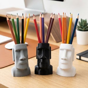 Moai Face Pen Pot - Desk Organiser