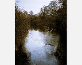 Copenhagen Winter Canal Fine Art Print | Nature Photography Wall Art with Frozen Water | Nordic Minimal Decor for Modern Interiors