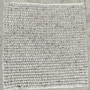 Hand Braided Chunky Wool Area Rug: Grey Handwoven New Zealand Wool