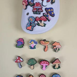 Mushroom Collection Set, Shoe Charms, Cute PVC Hanging Ornaments for Sandals, Croc Charms, Gifts, Gift For Her Him Super Cute