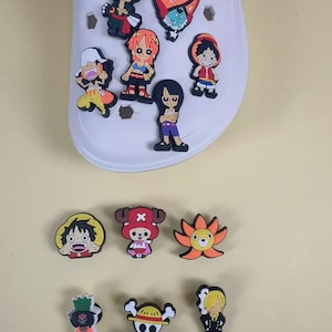 One Piece Collection Set, Shoe Charms, Cute PVC Hanging Ornaments for Sandals, Croc Charms, Gifts, Gift For Her Him Super Cute