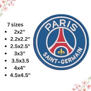 PSG Paris Saint-Germain Embroidery Design | 6 sizes | Digital download | Machine Embroidery files | Dst,pes,jef,xxx