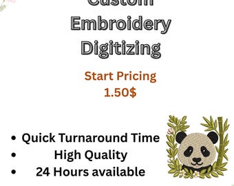 Custom Embroidery Digitizing, Logo Digitizing, Embroidery Digitizing Service, Image Digitizing Embroidery, Custom Digitize