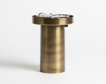 Modern Brass Cylinder Flush Mount Ceiling Light, Minimalist Surface Mounted Fixture
