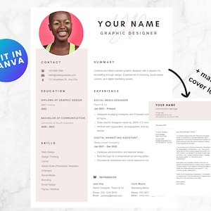 Modern Canva Resume Template | Editable CV & Cover Letter | Professional Resume for Job Application | ATS-Friendly Download | No Lorem Ipsum