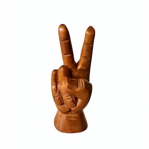 Wood Peace Sign Hand Vintage - Etsy