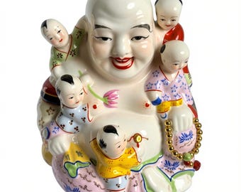 中国の幸福と繁栄の神の手描きの磁器の置物 - Etsy 日本