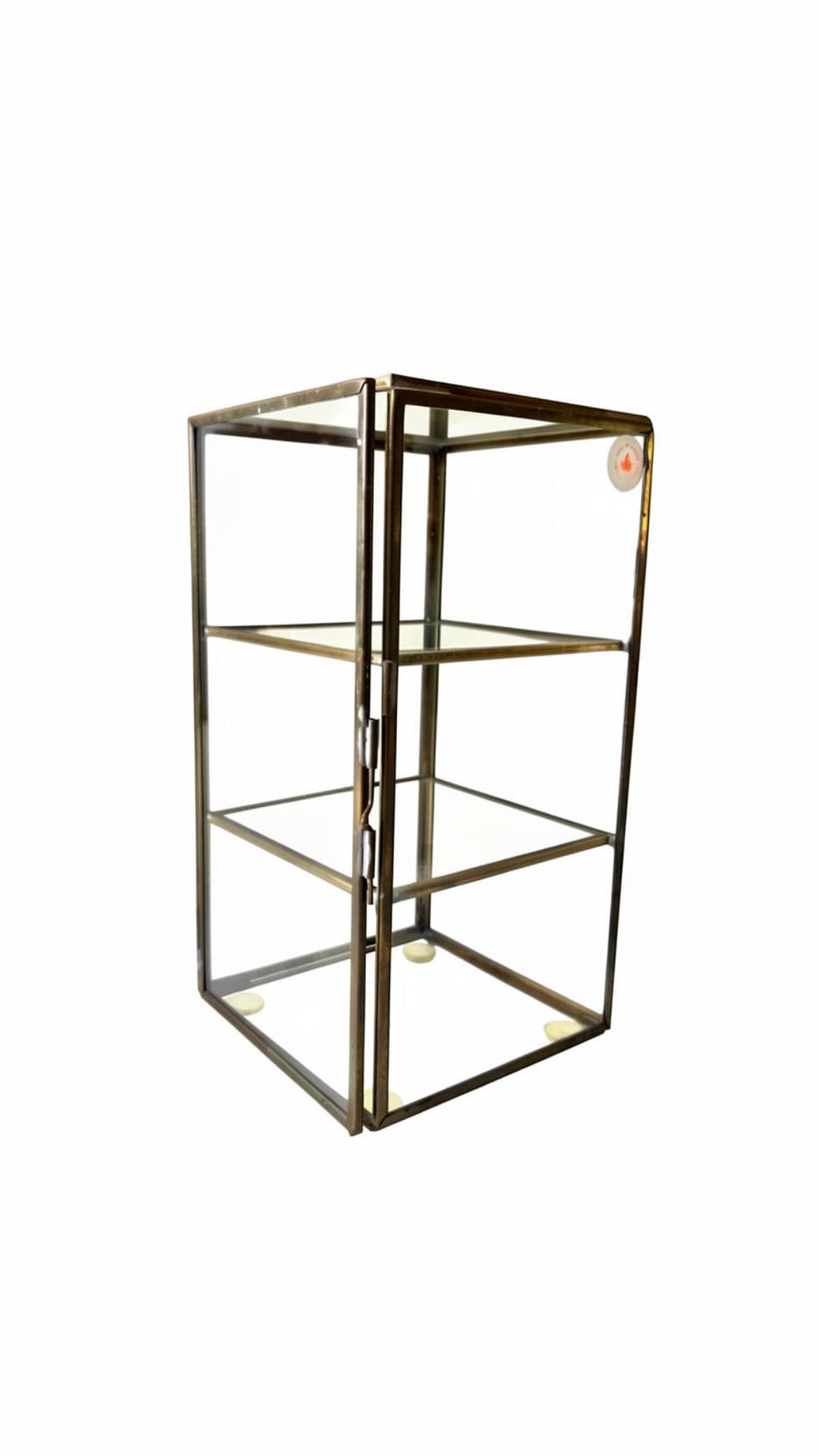 Vintage Brass Glass Shelves Display - Etsy