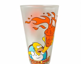 2002 Flaming Moe Glass – Homer Simpson – Matt Groening Signed