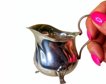 Antique Silver Plate Creamer Pitcher – Shell Feet – Single Serve Milk Jug – c.1910–1920 Tea Set