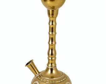 Vintage Gravierte Messing Shisha - Mini Shisha Rohr - Handgefertigte Dekor aus dem Nahen Osten - Verzierter Räucherstäbchenhalter aus Messing / Regal Akzent