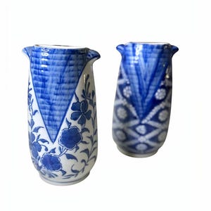 Vintage Floral Ceramic Wall Pocket Vase | Half Vase Cottage Decor