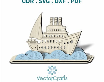 Cruise Ship Laser Cut File - Digital Download
