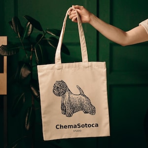 Westie Tote Bag | Dog Lover Gift | ChemaSotoca Studio | West Highland White Terrier | Minimalist Dog Illustration