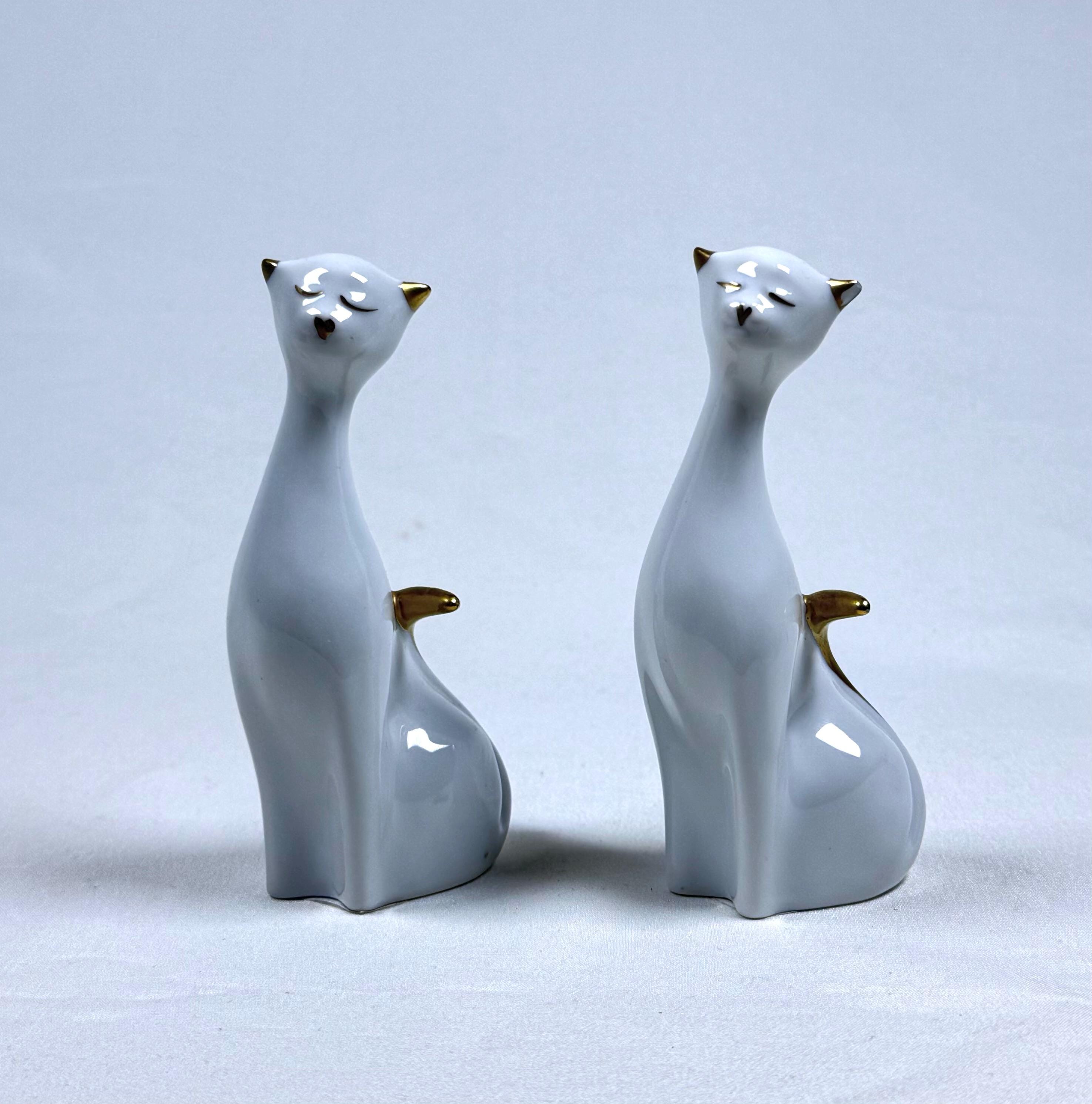 HOLLOHAZA ホロハーザ ネコ 磁器 置物 フィギュリン ハンガリー製 Hollohaza Cat - Etsy