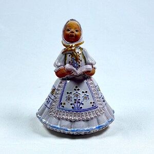 Gorka Géza Girl With Book Signed Hungarian Glazed Ceramic Figurine Vintage Hungary