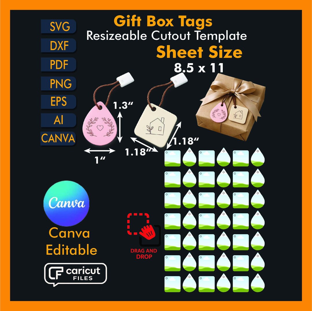 Gift Box Tags, Modern Clothing Hang Tag, Custom Canva Template, Price ...