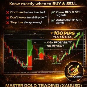MT4 Gold Trading Indicator XAUUSD | Buy Sell Signals | No Repaint | Beginner Friendly Forex Indicator | Auto TP SL Zones