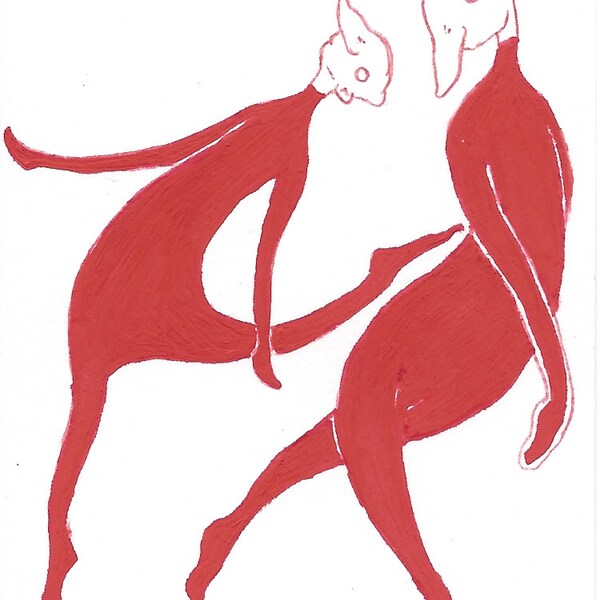 ACEO, Original Illustration Art, Red