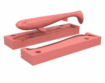 shad softbait open pour mold master plus mold 100mm STL 3dprint file